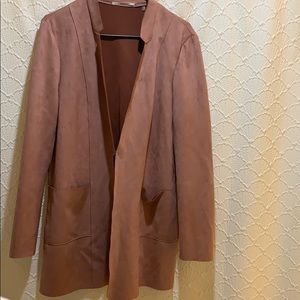 L Tahari pink velvet coat